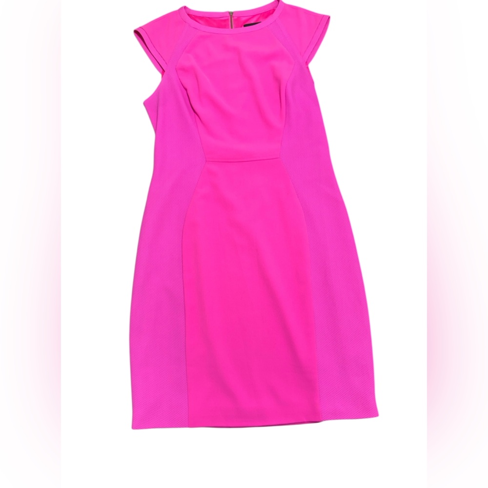 Ted Baker London Pink Cap Sleeve Sheath Dress Textured Career Office Size 4